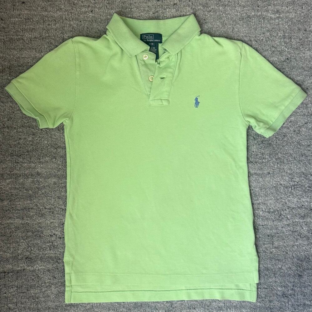 Polo Lime Green Blue Pony Ralf Lauren Boys Size 8